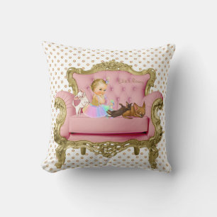 Coussin Arc-en-ciel Bébé Vintage avec des chiots s