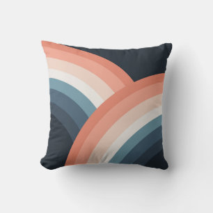 Coussin Arc-en-ciel coloré de style rétro double