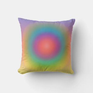 Coussin Arc-en-ciel coloré Espace cercle concentré