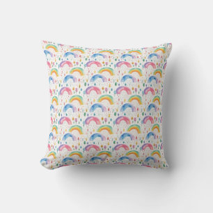 Coussin Arc-en-ciel coloré et arbre Motif transparent
