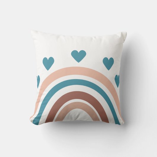 Coussin Arc en ciel Cute bleu Beige Boho (Recto)