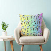 Coussin Arc-en-ciel de Fleurs Blanches (Chaise)