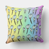 Coussin Arc-en-ciel de Fleurs Blanches (Verso)