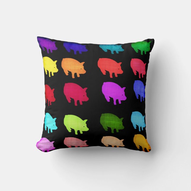 Coussin Arc-en-ciel de Piggies (Recto)