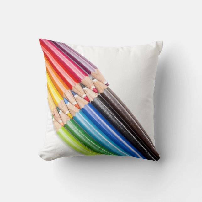 Coussin Arc-en-ciel des crayons de coloration (Recto)