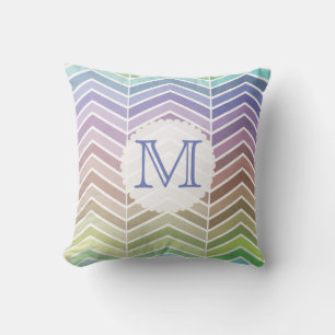 Coussin Arc-en-ciel détaillé et Motif Chevron texturé