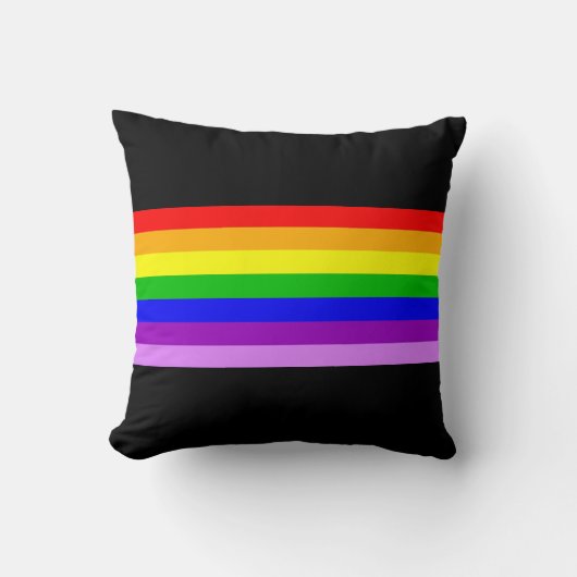 Coussin Arc-en-ciel en noir (Recto)