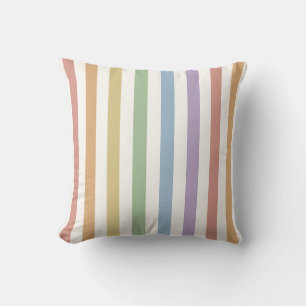 Coussin Arc-en-ciel en sourdine à rayures douces