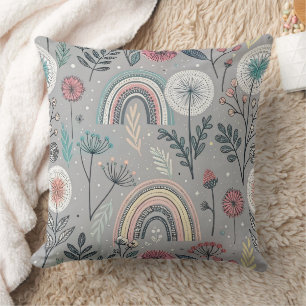 Coussin Arc-en-ciel et botanique
