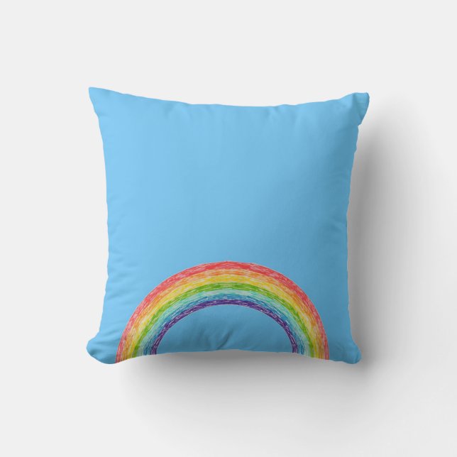 Coussin Arc en ciel et ciel bleu (Recto)