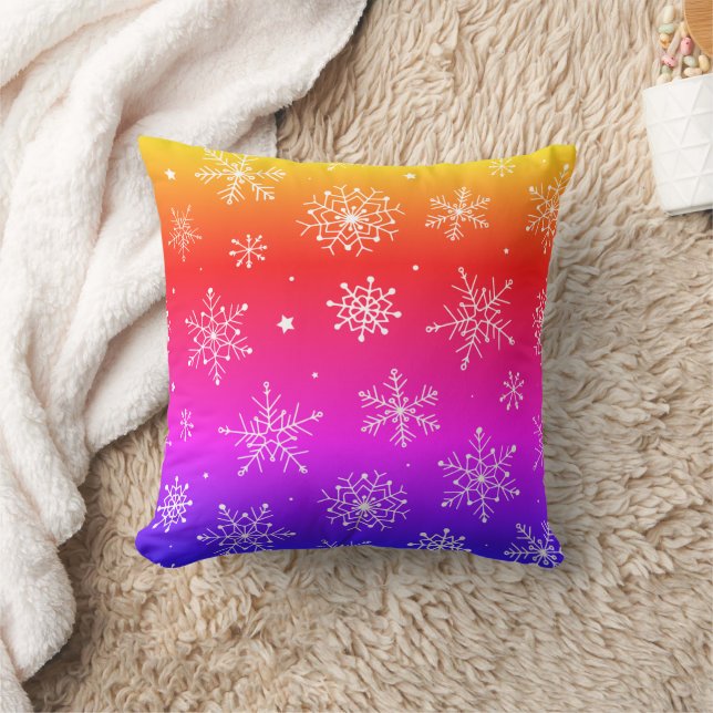 Coussin Arc-en-ciel Flamme de neige Jeter l'oreiller (Couverture)