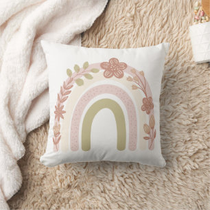 Coussin Arc-en-ciel fleuri de Boho doux