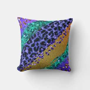 Coussin *~* Arc-en-ciel - Huile Motif Leopard