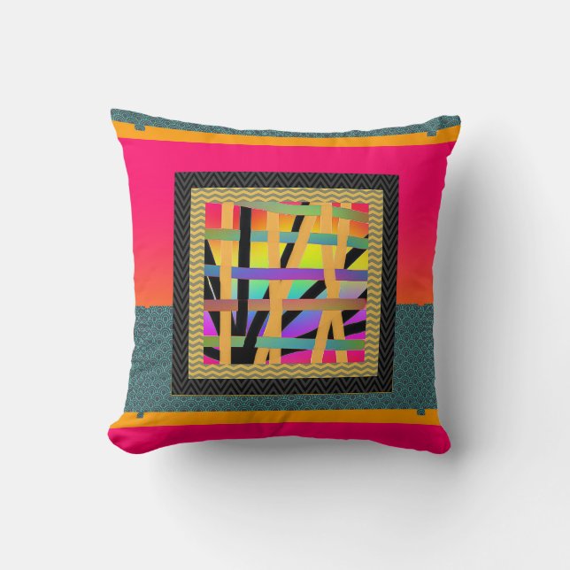 Coussin Arc-en-ciel Interwoven  (Recto)