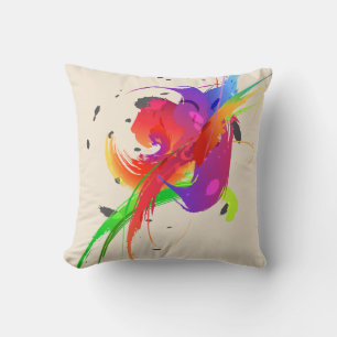 Coussin Arc-en-ciel Lorikeet Abstraits plaquettes de peint