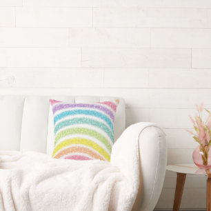 Coussin Arc-en-ciel Pailleté Pastel