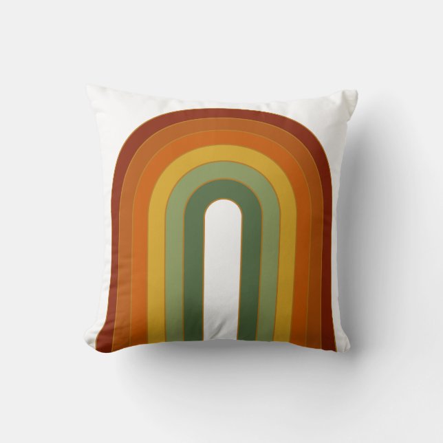 Coussin Arc-en-ciel rétro muet (Recto)