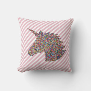 Coussin Arc-en-ciel Silhouette Unicorne