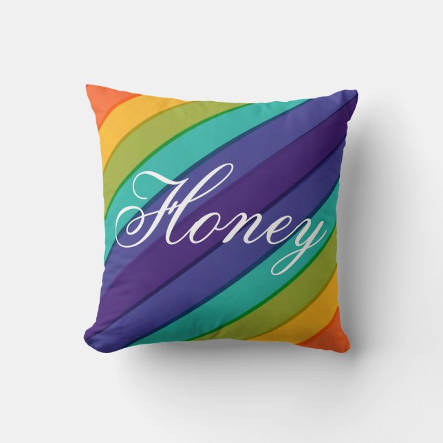 Coussin Arc-en-ciel vibrant (Recto)