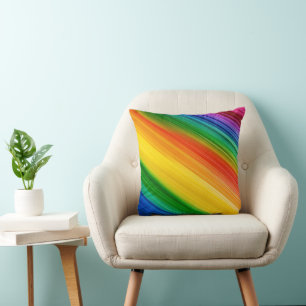 Coussin Arc-en-ciel vibrant de couleurs