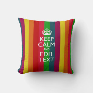 Coussin Arc-En-Ciel Vibrant Gardez Le Calme Et Votre Perso