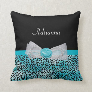 Coussin Arc froncé et nom de turquoise d'impression migno