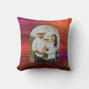 Coussin Arch Photo Abstrait Orange Purple Gold Motif