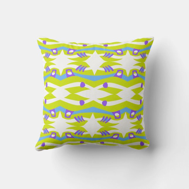 Coussin Arche Abstraite Noah vert pourpre bleu (Verso)