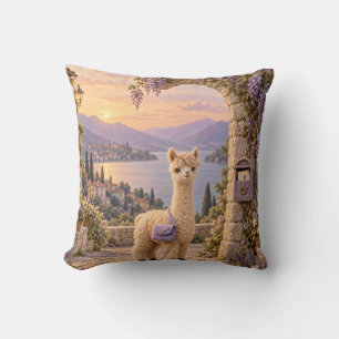 Coussin Arche de jardin au bord du lac en Alpaga aux Amand