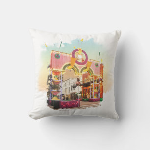 Coussin Arche de Mardi Gras Galveston, inspirée d'aquarell