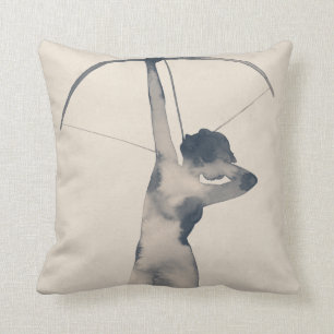 Coussin Archère d'aquarelle