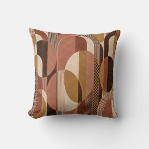 Coussin Arches Abstraits Ocre Rose Argile