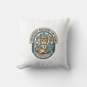 Coussin Architect Building Cat Cat Graphic Tee Art - Archi
