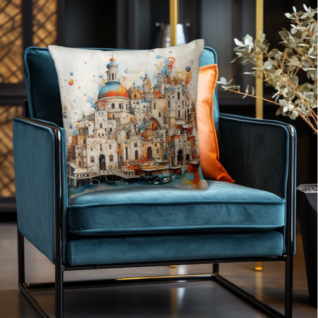Coussin Architecture Abstraite italienne moderne tradition (Abstract Italian European Architecture Pillow
A blend of traditional and modern Flair!)