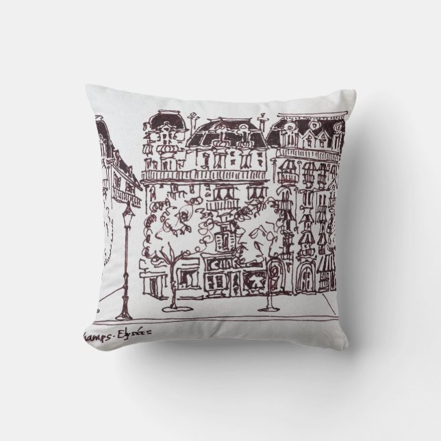 Coussin Architecture Haussmannienne | Champs Élysées, Pari (Recto)