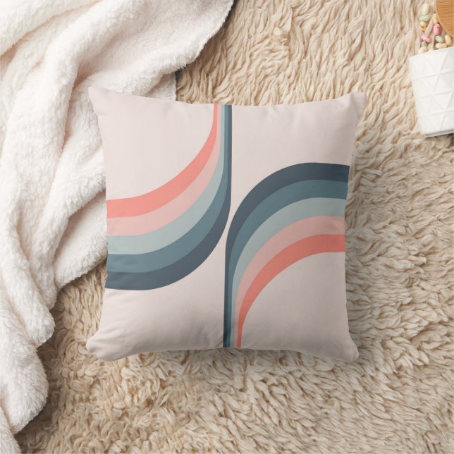Coussin Arcs colorés de style rétro (Couverture)