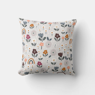 Coussin Arcs-en-ciel floraux : Texture sans fil tirée à la
