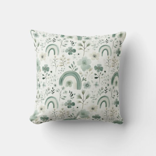 Coussin Arcs-en-ciel géants à Sage (Recto)