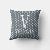 Coussin Ardoise Bleu & Blanc Coeurs Rustiques Couleurs de (Verso)