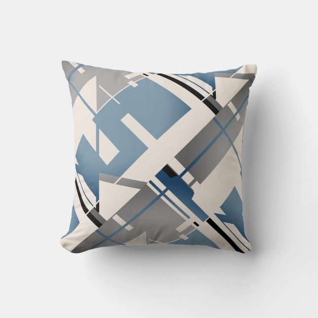 Coussin Ardoise Bleu Gris Noir Beige Carrelage Diagonal MC (Recto)