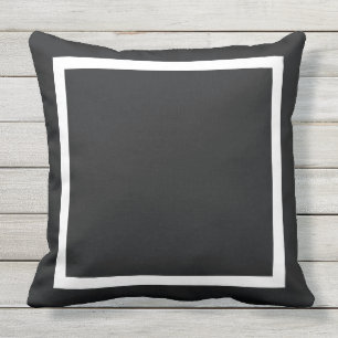 Coussin Ardoise solide faite sur commande noire/cadre