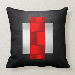 Coussin Argent 3D gris noir rouge dimensionnel géométriq