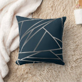 Coussin Argent bleu moderne géométrique (Couverture)