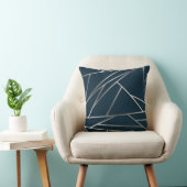 Coussin Argent bleu moderne géométrique (Chaise)