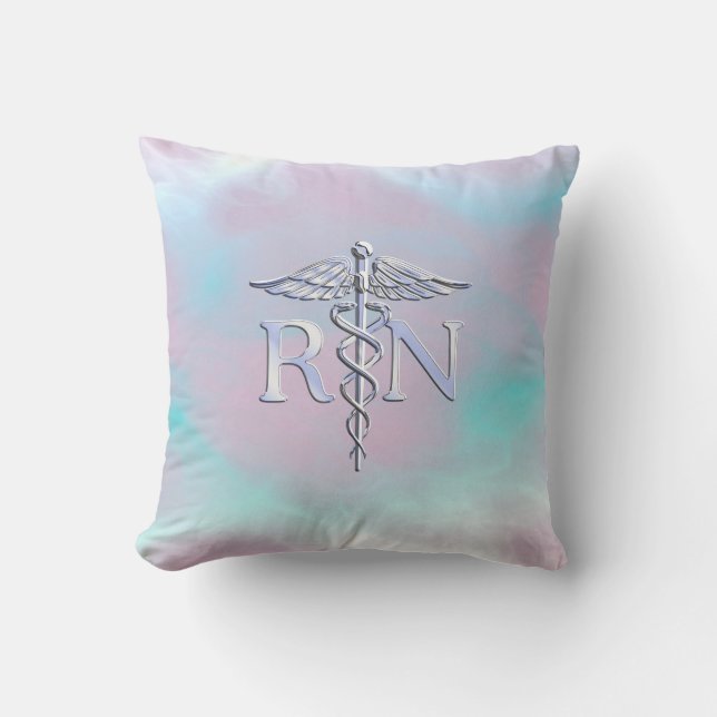Coussin Argent comme RN Caduceus Médicale Mère Pearl (Recto)