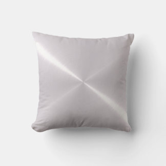 Coussin Argent Métallisé Aspect Métal Acier Inoxydable