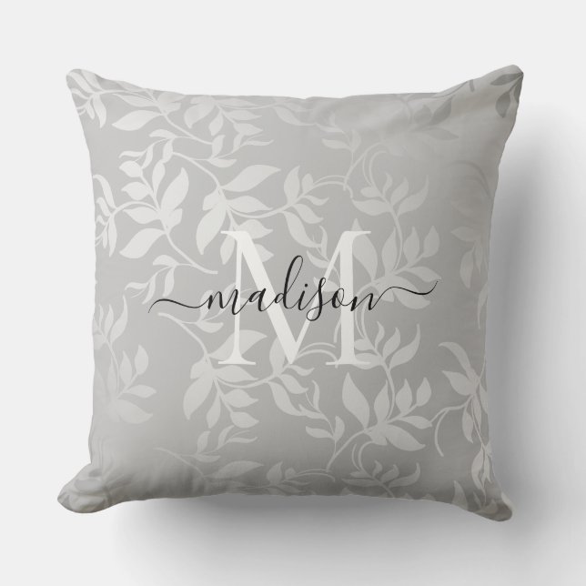 Coussin Argent Moderne Brossé Métal (Recto)