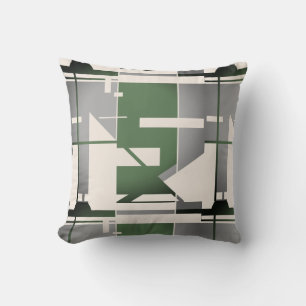 Coussin Argent Olive Beige Téméraire Sud-Ouest Look Abstra