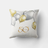 Coussin Argent/or 50e anniversaire jetez l'oreiller. (Verso)