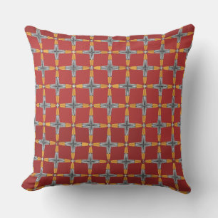 Coussin Argent or et Brown rouge
